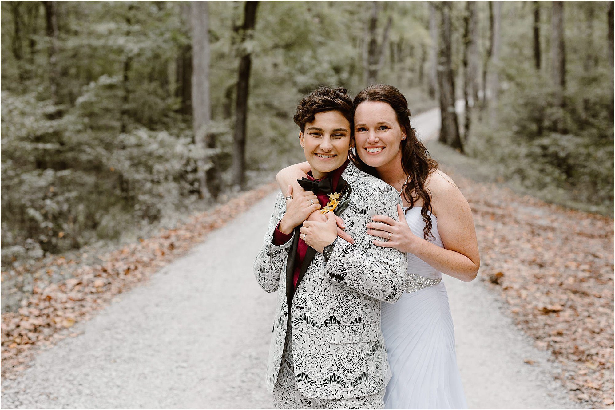 bride and bride photos in Greenbrier in the Smokies
