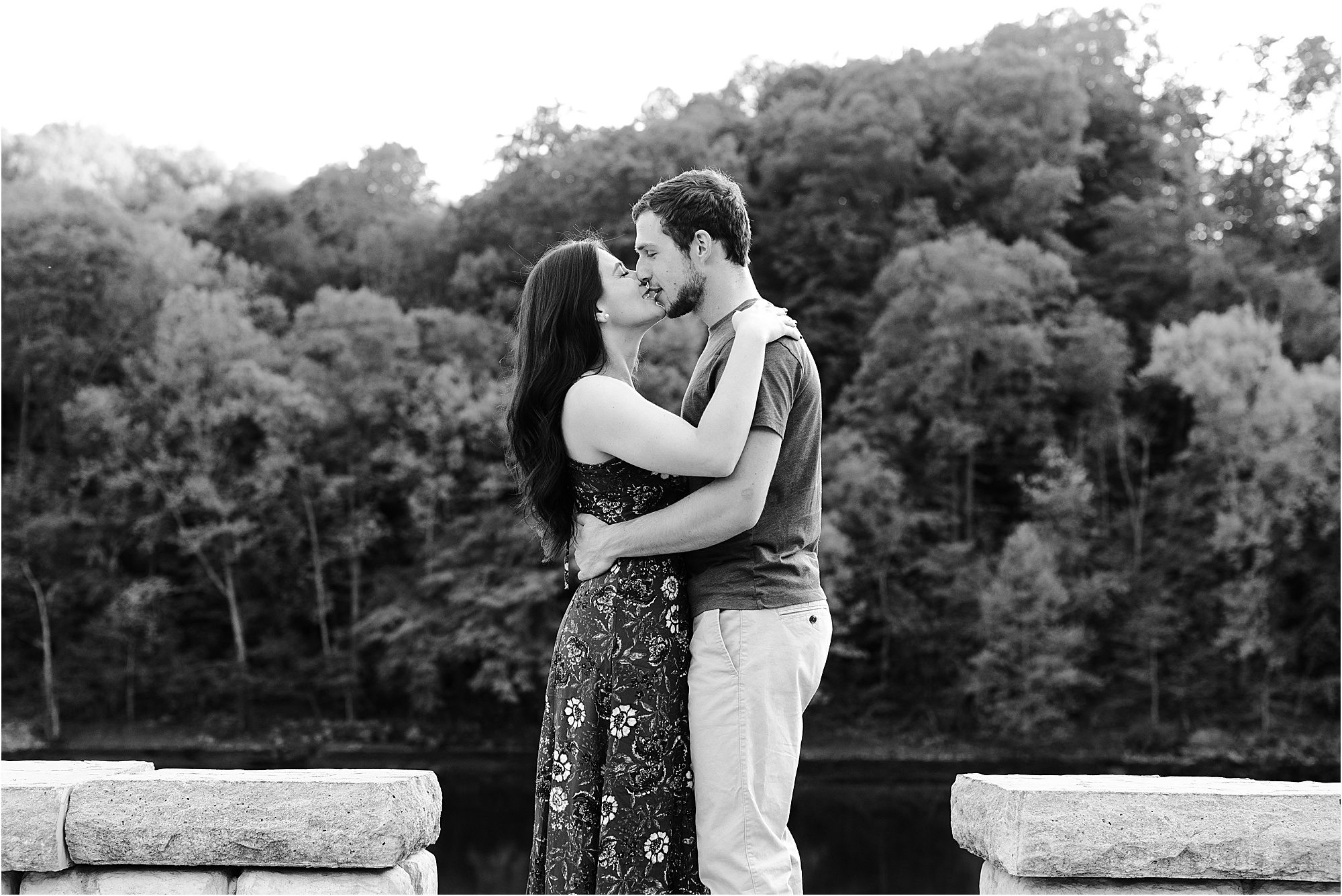 black and white photos at Norris Dam Engagement Session