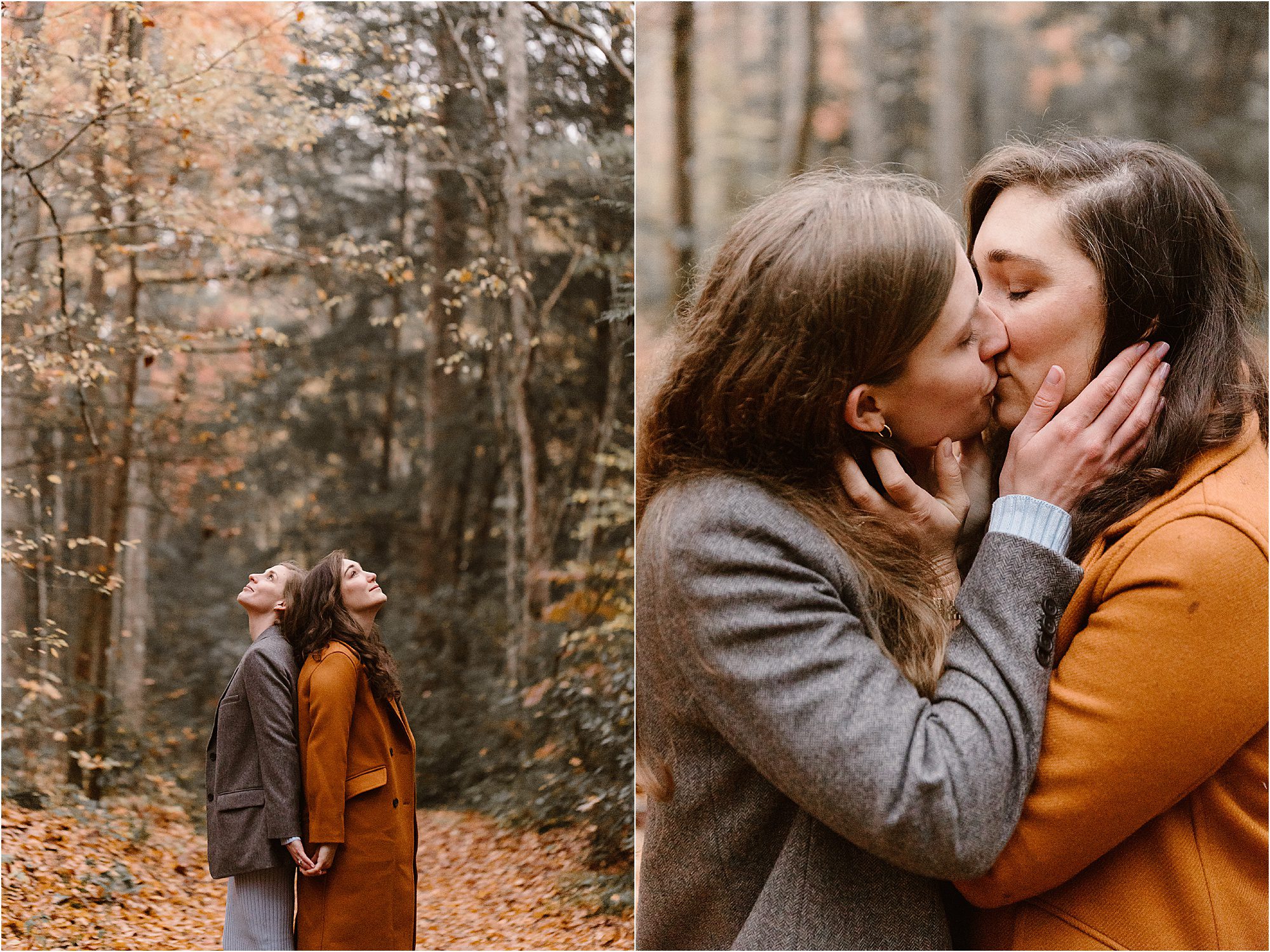 autumn engagement session at peak colors in the Smokies