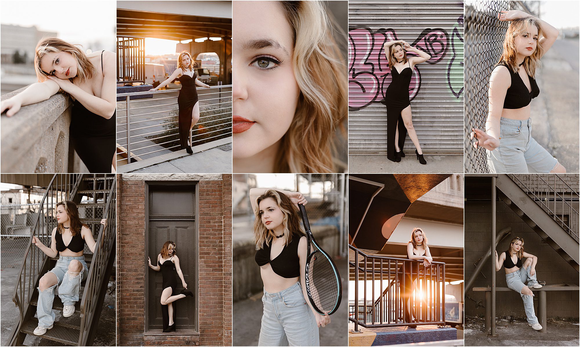 Knoxville Senior Photos in the Old City with Grunge Aesthetics