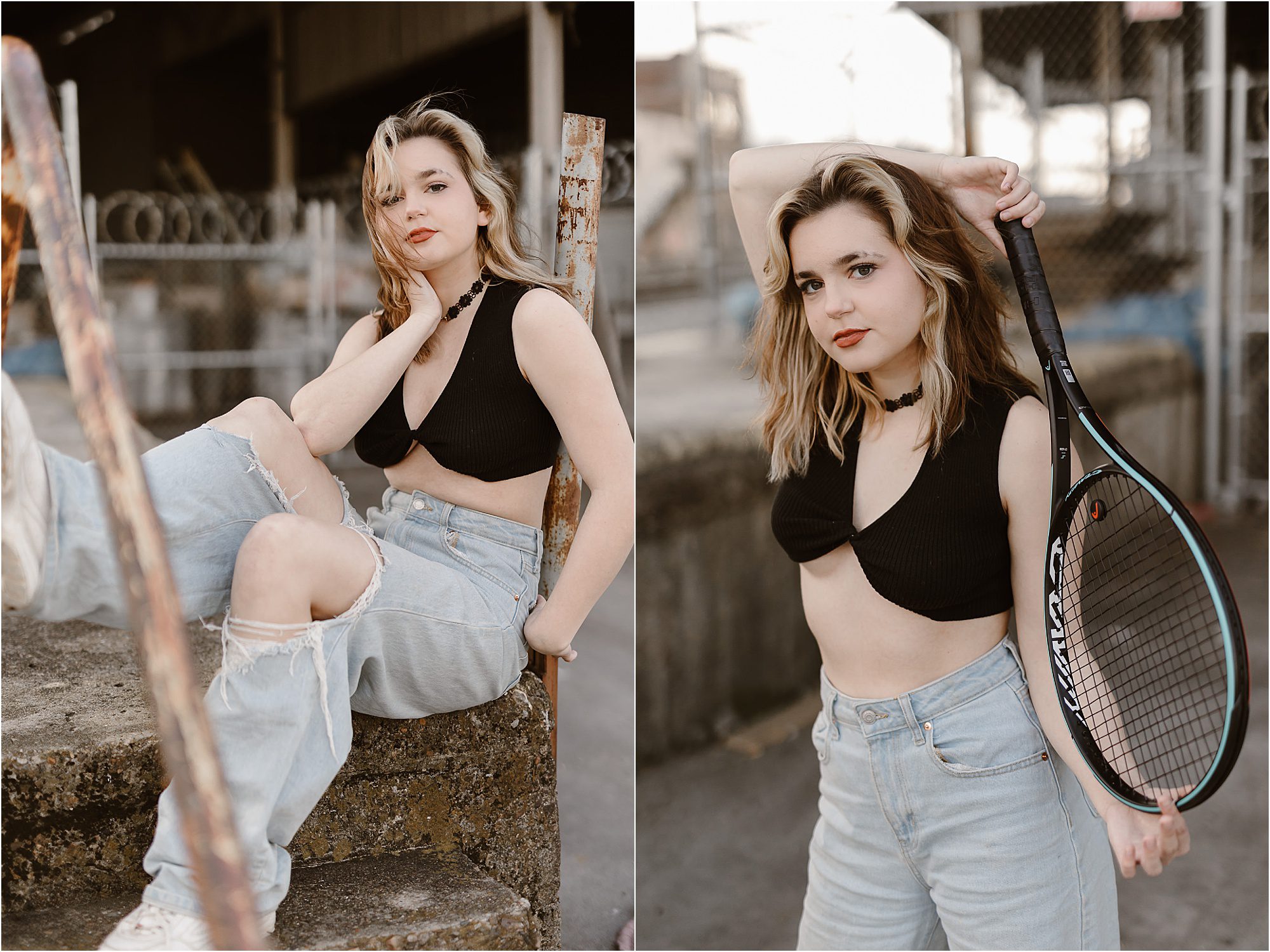Knoxville senior photos in the Old City with grunge aesthetics