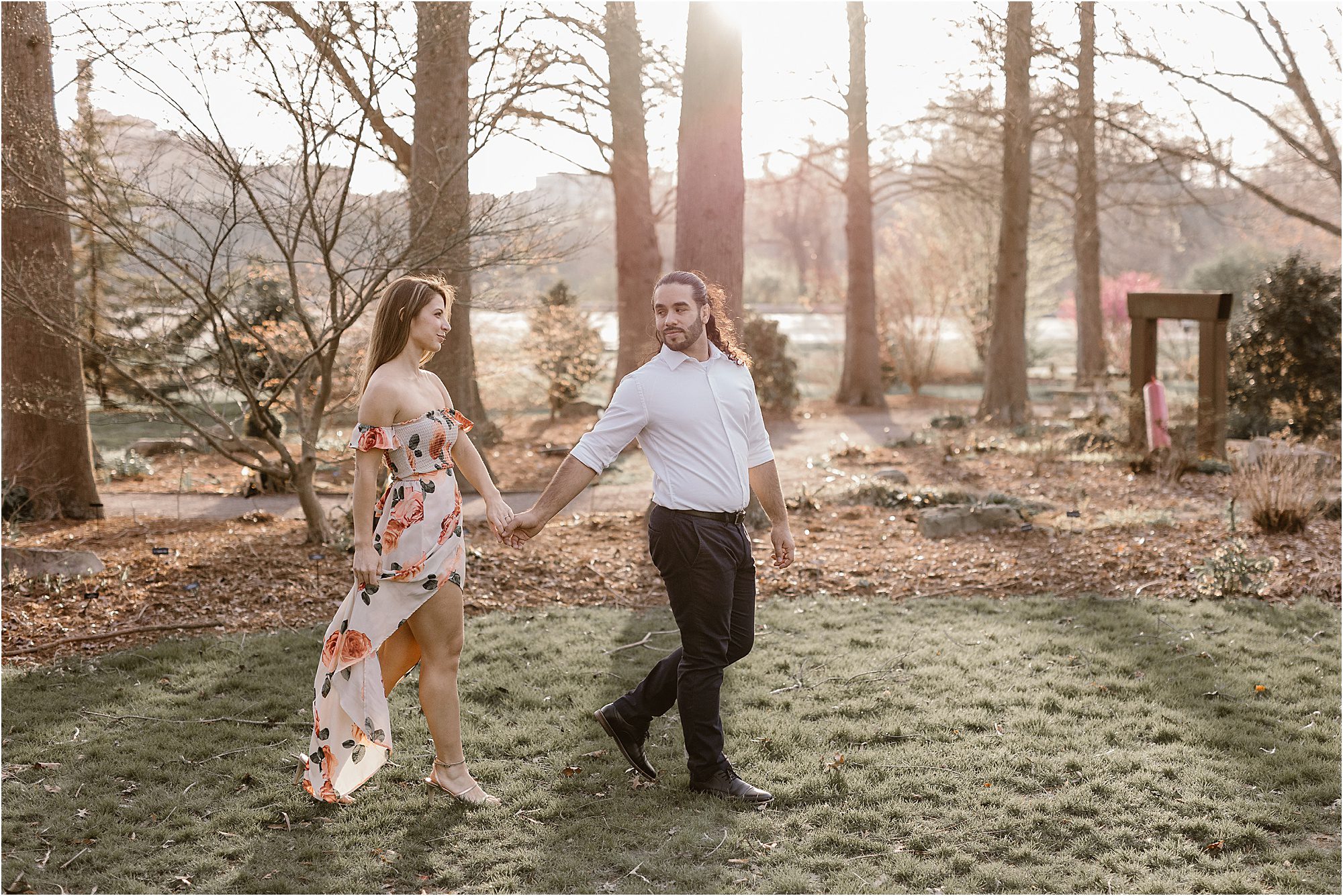 Fashionable Spring Engagement Session at UT Gardens Knoxville