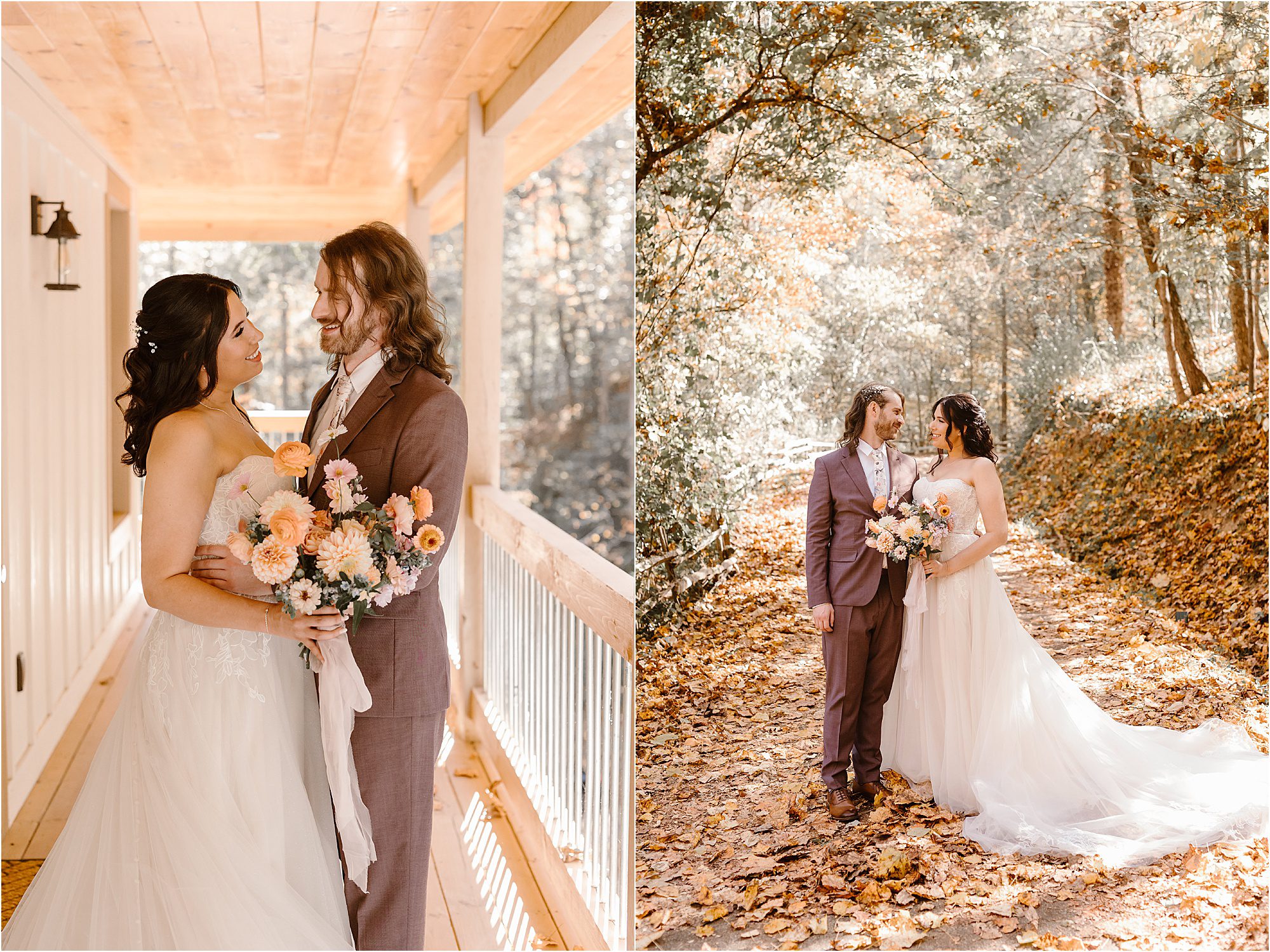 wedding couple photos at Pigeon Forge wedding in fall 