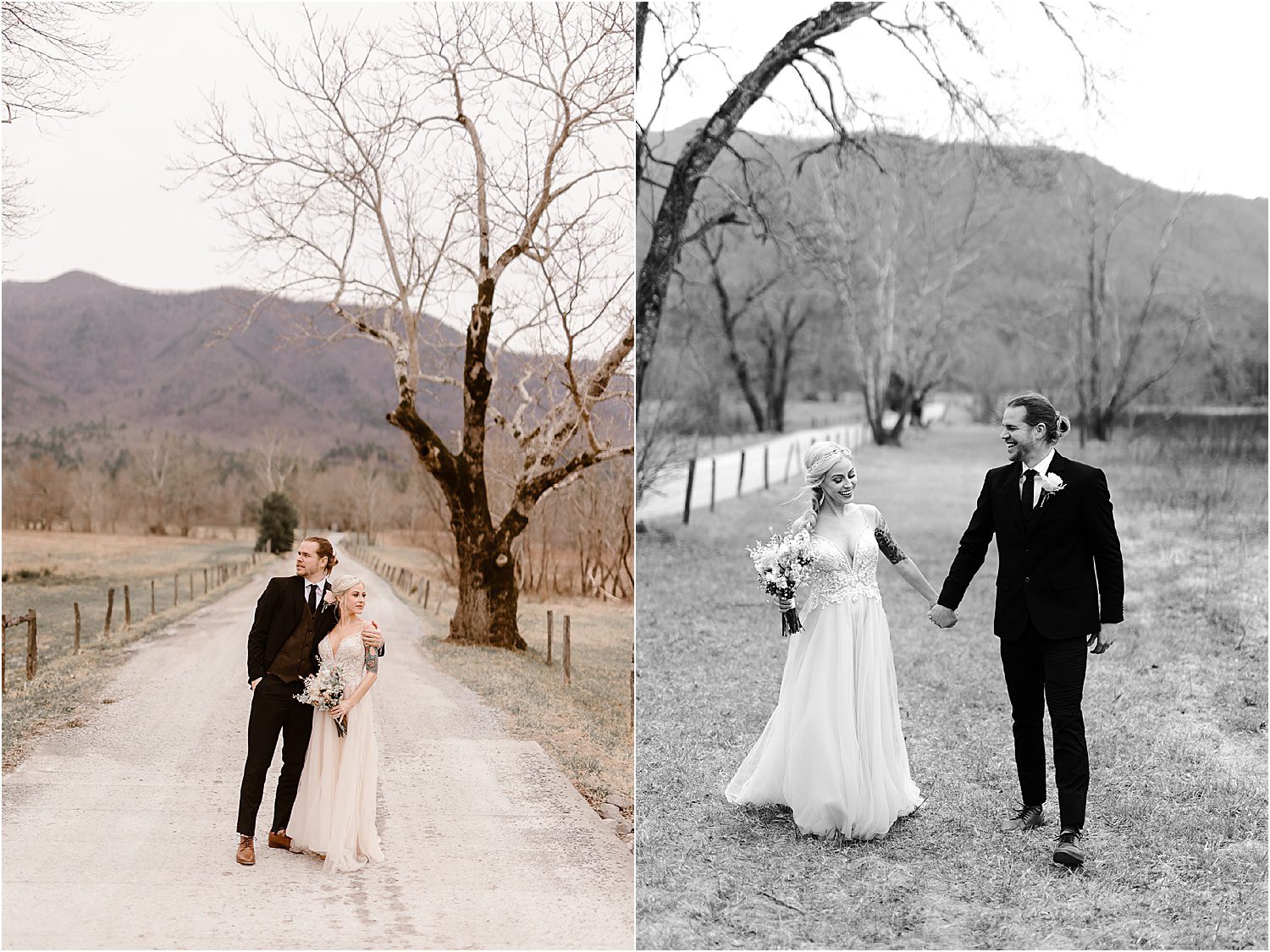 Cades Cove elopement at Primitive Baptist Church in Tennessee