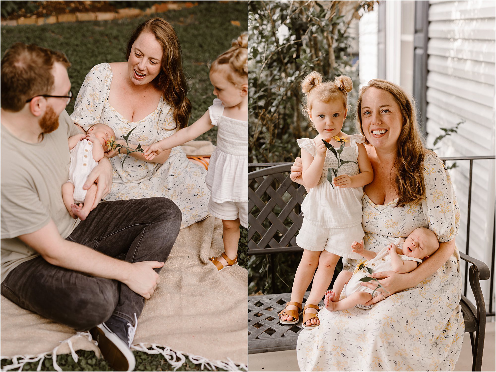 Knoxville family photos session with young family with newborn and toddler