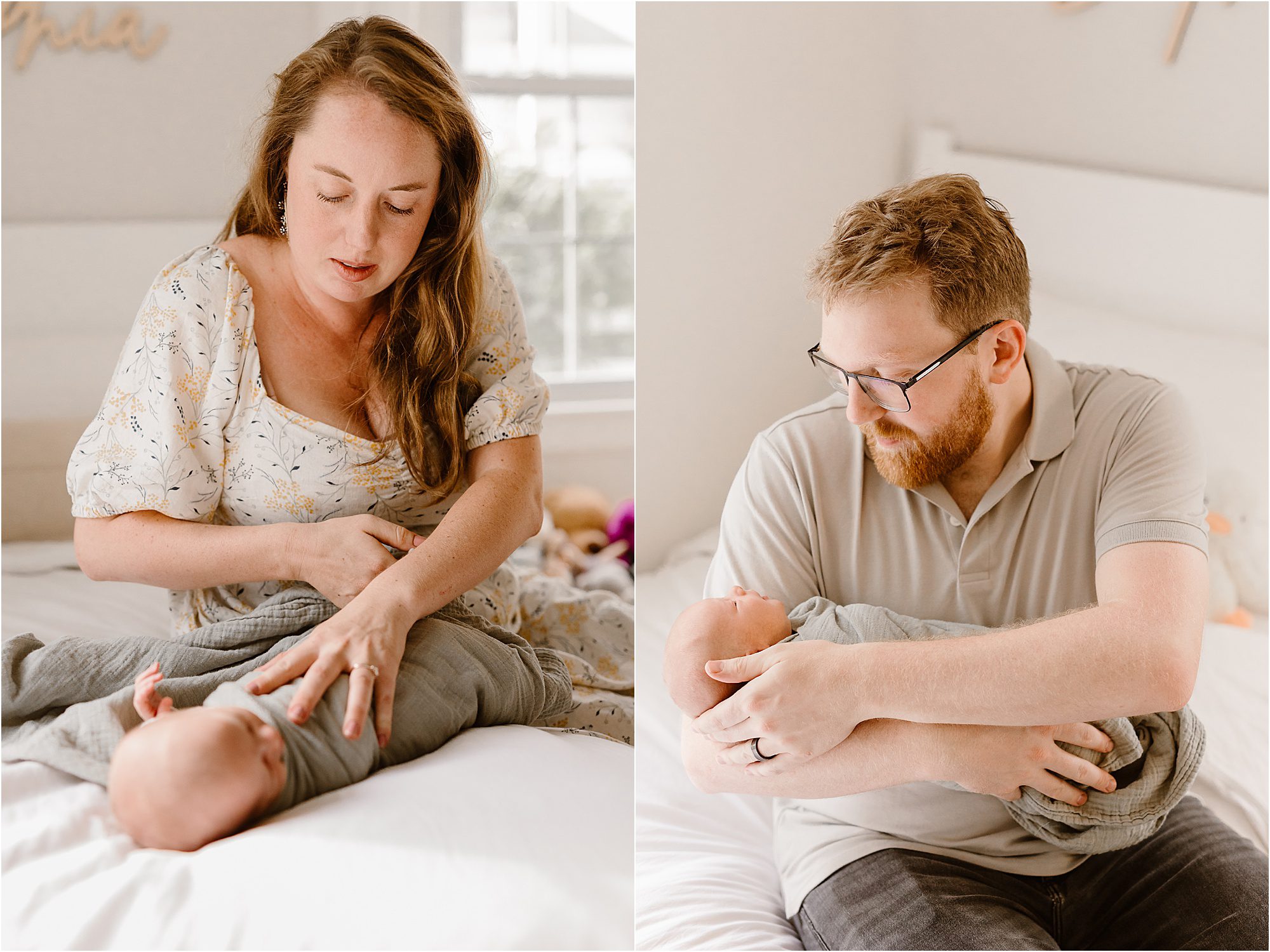 lifestyle family photos at home in Knoxville with newborn