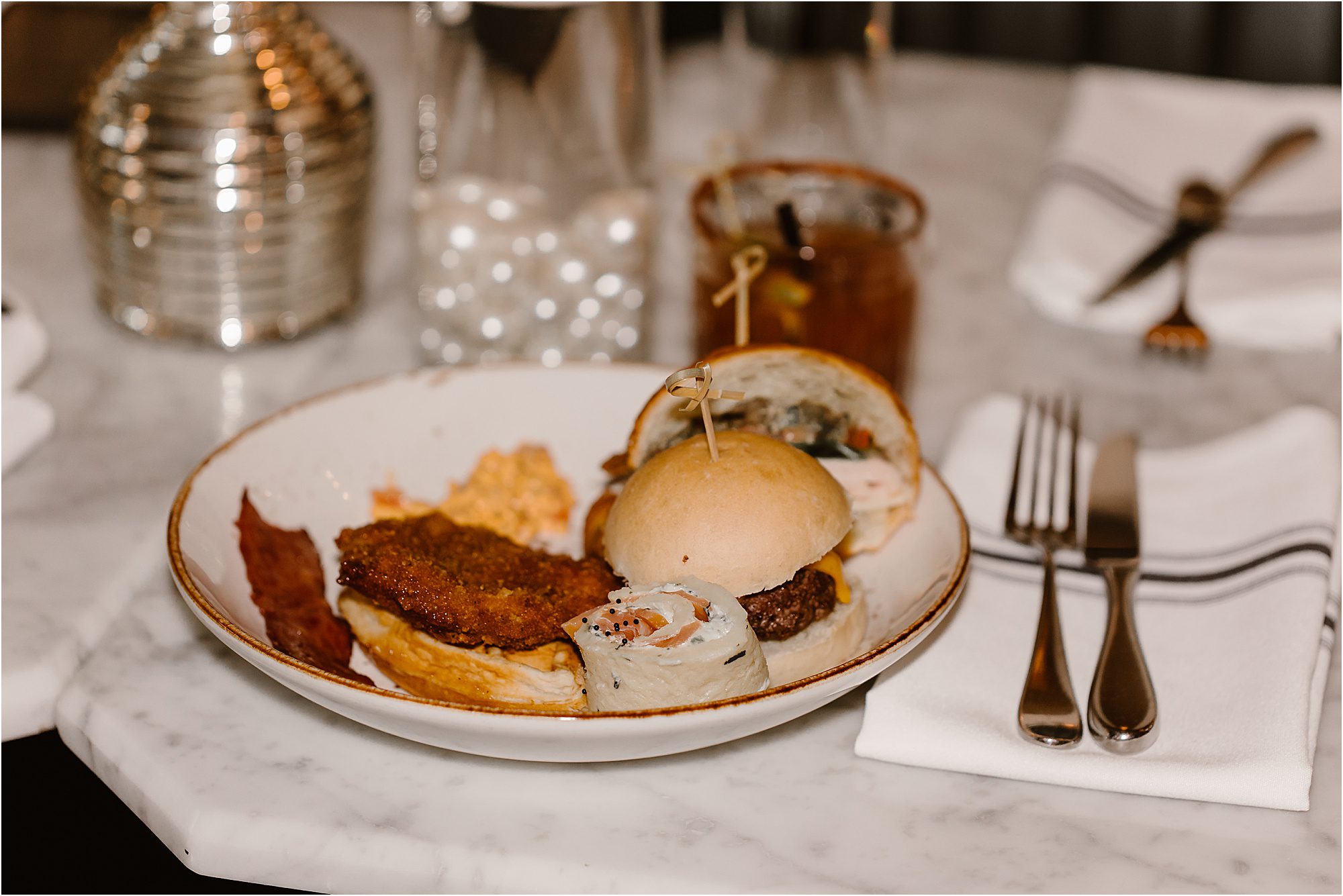 breakfast foods at intimate wedding in Market Square Knoxville