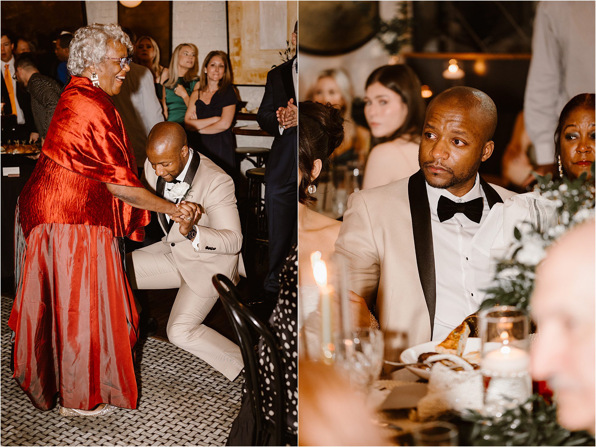 toasts and dancing at wedding reception in Knoxville