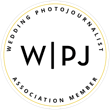 Logo of the Wedding Photojournalist Association featuring a circle with the initials WPJA in the center and the words Wedding Photojournalist Association Member along the inner edge.